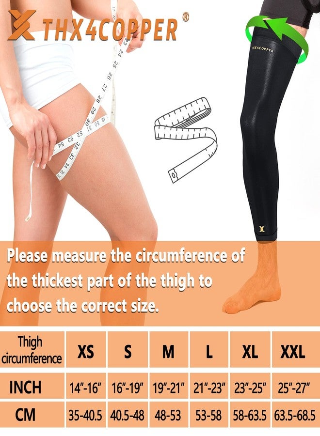 Thx4COPPER Full Leg Compression Sleeves, Anti Slip Long Leg Knee Stabilizer Brace, Knee Thigh Calf Support for Running Basketball Cycling Football, Leg Protection Knee Pain Relief Arthritis - Image 3