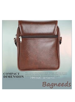 Bagneeds Crossbody Synthetic Leather Unisex Sling Bag for Multi-Purpose use | Brown (FMB6)  - Image 3