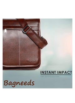 Bagneeds Crossbody Synthetic Leather Unisex Sling Bag for Multi-Purpose use | Brown (FMB6)  - Image 2