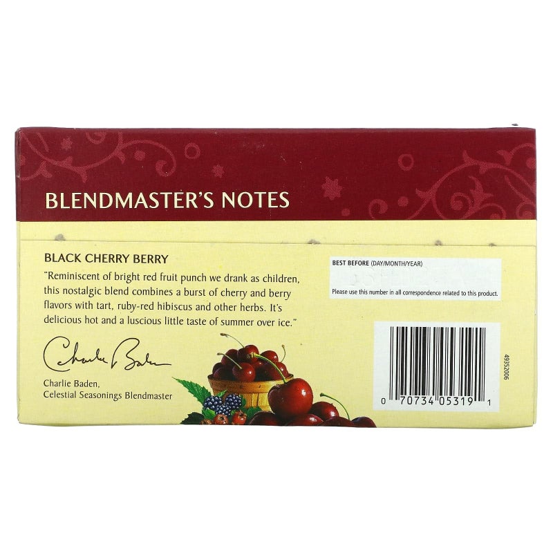 Celestial Seasonings Black Cherry Berry Tea Bags, 20 Count (Pack of 2) - Image 3