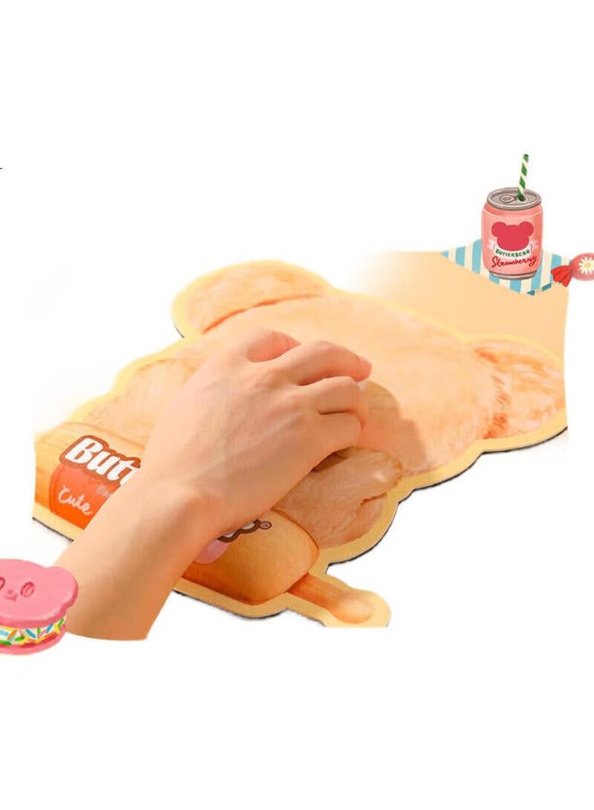 deli Co-branded Er Bear Mouse Pad, Wear-resistant Non-slip Small Office Desk Laptop Gaming Mouse Pad, Wrist Rest Mouse Pad, Cute Style (bear Version) - Image 1