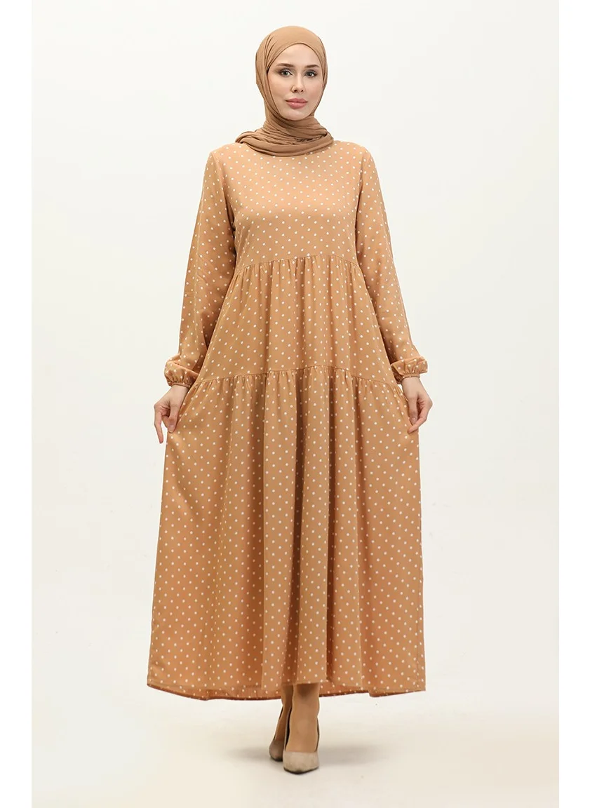 Sefa Merve Polka Dot Dress 1997-02 Mustard Cream