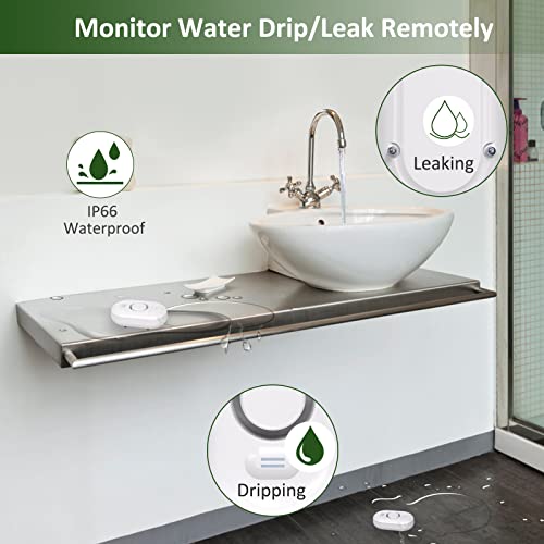 METAK Water Leak Detector Sensor Alarm Home Water Flooding Monitor Smart Sink Overflow Monitoring Adjustable Wet Moisture Alert Pipe Leakage Drip Detection Warning for Basement Floor 2 Sensor - Image 3