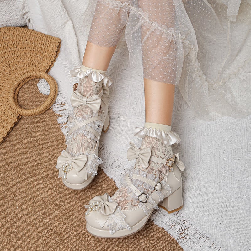 Children'S High Heels 7-15 Years Old 2023 Spring & Fall New Lolita Shoes Students Versatile Flats Large Size Women'S Shoes - Image 5