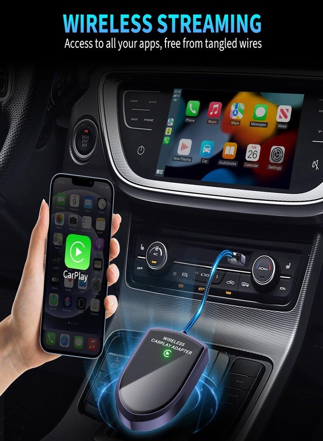 Ales Wireless CarPlay Adapter for Apple iPhone (2025 Upgrade) - Instant Wireless CarPlay, Ultra-Low Latency, Stable Connection, Mini Bluetooth Dongle for iOS 10+ & Cars 2016+, Plug & Play Type-C - Image 2