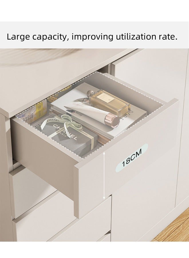 الخشب الصلب خزانة التخزين مع أربعة أدراج ومجلس الوزراء ، الحديثة بسيطة كبيرة السعة الجانبية ، استخدام مجلس الوزراء الجانبي لغرفة المعيشة وغرفة النوم والمطبخ ، 120 × 40 × 89 سم رف التخزين المغلق - Image 4