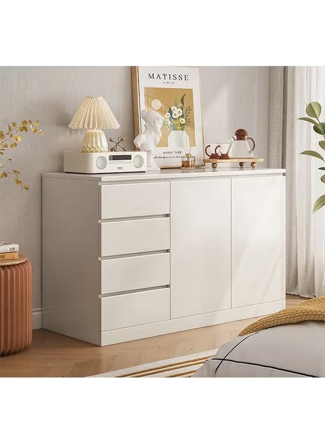 Solid Wood Storage Cabinet with Four Drawers and Cabinet, Modern Simple Large-Capacity Sideboard, Side Cabinet use for Living Room, Bedroom and Kitchen, 120×40×89CM Closed Storage Rack - Image 1