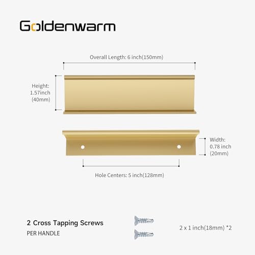 goldenwarm 10 Pack Gold Finger Edge Pulls Drawer Finger Pulls Champagne Gold Kitchen Hardware Handles Bedroom Dresser Drawers,5in Hole Center - Image 2