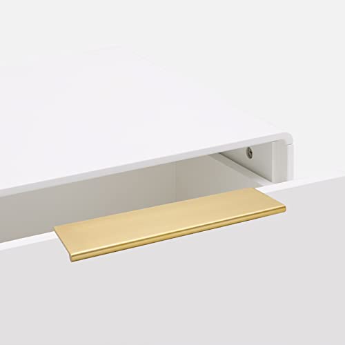 goldenwarm 10 Pack Gold Finger Edge Pulls Drawer Finger Pulls Champagne Gold Kitchen Hardware Handles Bedroom Dresser Drawers,5in Hole Center - Image 3
