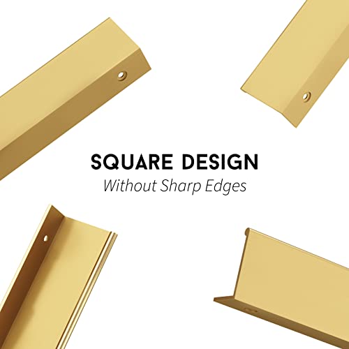 goldenwarm 10 Pack Gold Finger Edge Pulls Drawer Finger Pulls Champagne Gold Kitchen Hardware Handles Bedroom Dresser Drawers,5in Hole Center - Image 4