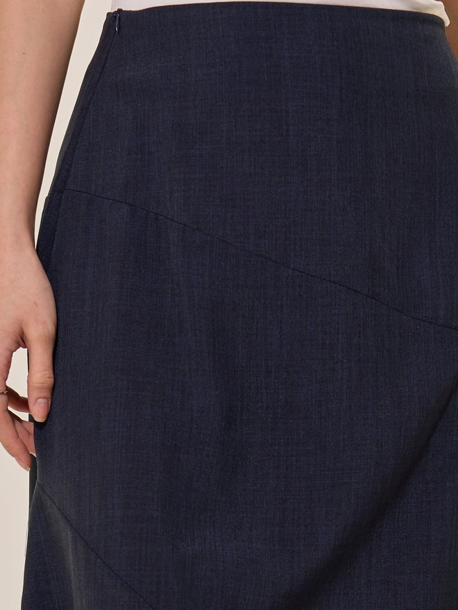 Take Two Styli Plain Side Zipper A-Line Midi Skirt - Image 3