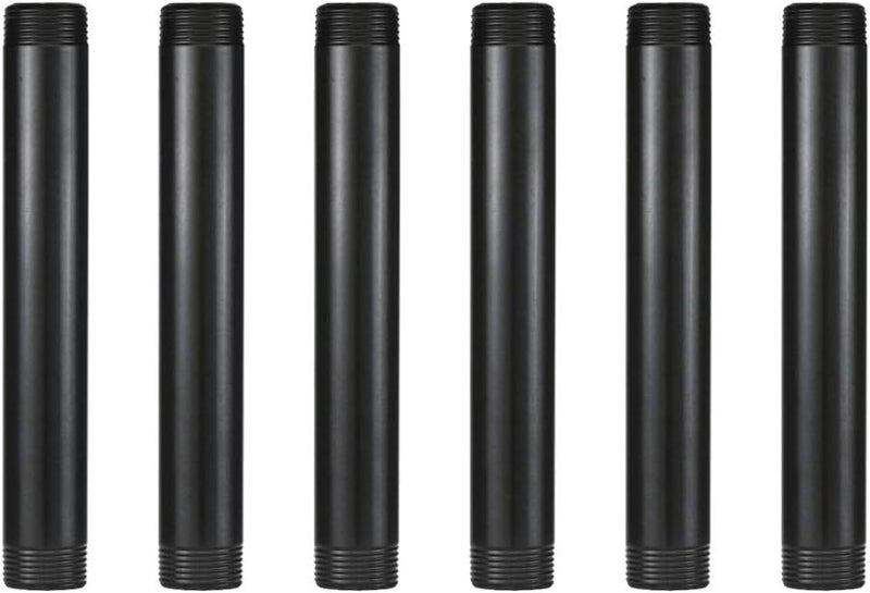 GeilSpace 1" × 8" Pre-Cut Black Metal Pipe, Industrial Steel Fits Standard One Inch Threaded Pipes and Fittings - Vintage DIY Industrial Shelving (1" × 8", Black) - Image 1