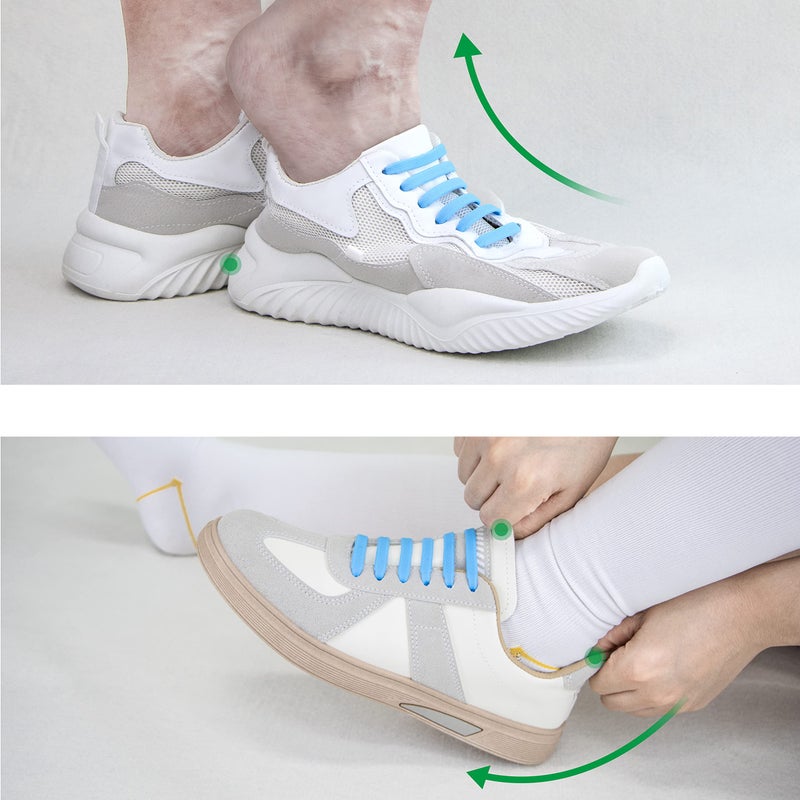 INMAKER No Tie Shoe Laces for Adults and Kids, Elastic Shoelaces for Sneakers, Rubber Silicone Tieless Laces, White - Image 3