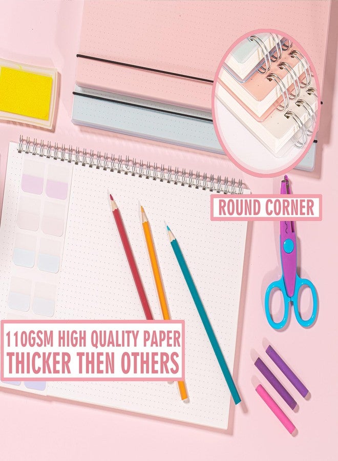 OWSC 3 Pack Dot Notebook, 8.5 x 11 Inches Spiral Notebooks for Work, School and Journal with 110 GSM Journal Dotted Paper, Large Notebook with 80 Sheets/160 Pages, Hardcover Dot Journal Notebook - Image 2
