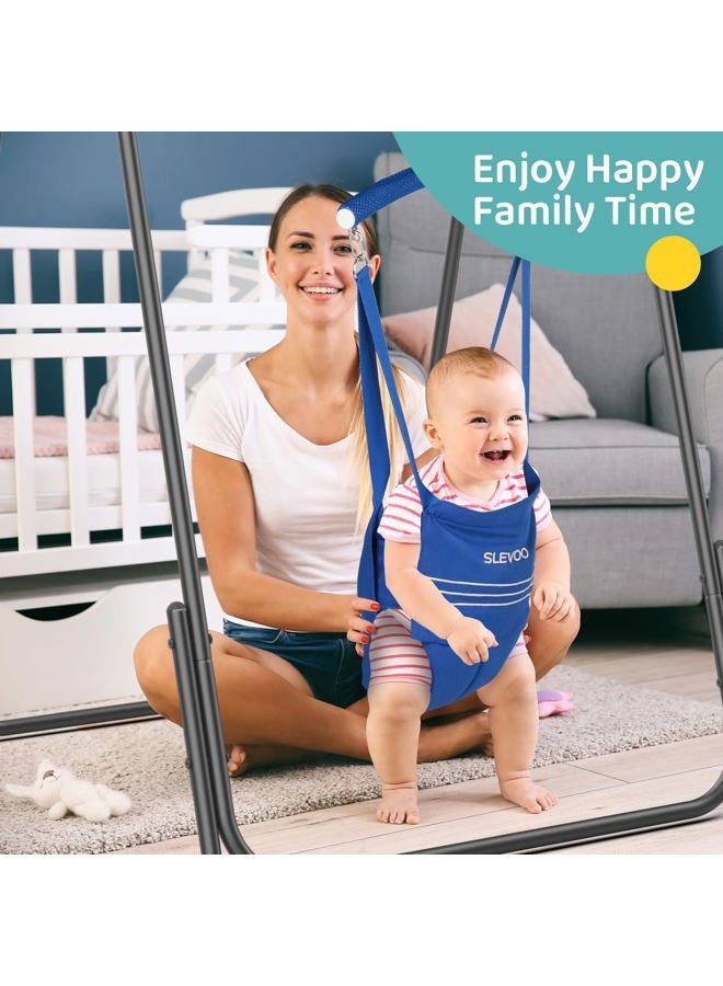 Slevoo 2 in 1 Toddler Swing Set, for 6 Months to 5 Years Toddler, Foldable Toddler Swing and Baby Jumper, for Indoor and Outdoor Fun, Pink - Image 5