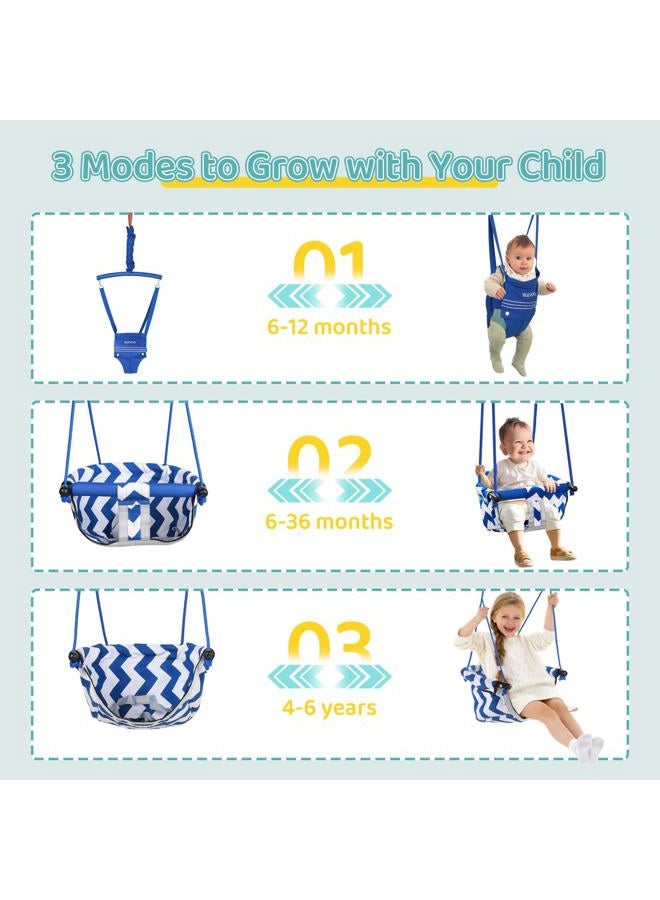 Slevoo 2 in 1 Toddler Swing Set, for 6 Months to 5 Years Toddler, Foldable Toddler Swing and Baby Jumper, for Indoor and Outdoor Fun, Pink - Image 3