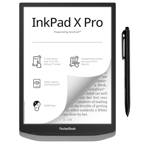 PocketBook InkPad X Pro E-Reader & E-Note | E-Ink Notepad | Handwriting-Feature & Pen | Glare-Free 10.3'' Mobius™ Screen | Powered by Android | SMARTlight | Audio- & E-Book Reader | Bluetooth & WiFi - Image 1