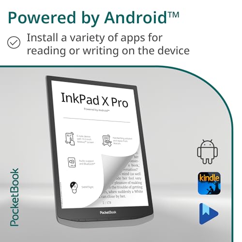PocketBook InkPad X Pro E-Reader & E-Note | E-Ink Notepad | Handwriting-Feature & Pen | Glare-Free 10.3'' Mobius™ Screen | Powered by Android | SMARTlight | Audio- & E-Book Reader | Bluetooth & WiFi - Image 4