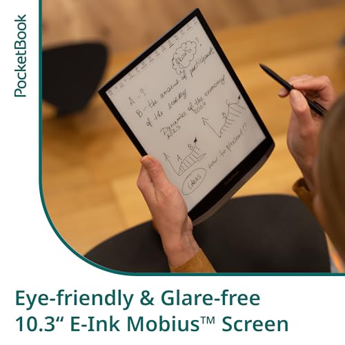 PocketBook InkPad X Pro E-Reader & E-Note | E-Ink Notepad | Handwriting-Feature & Pen | Glare-Free 10.3'' Mobius™ Screen | Powered by Android | SMARTlight | Audio- & E-Book Reader | Bluetooth & WiFi - Image 3