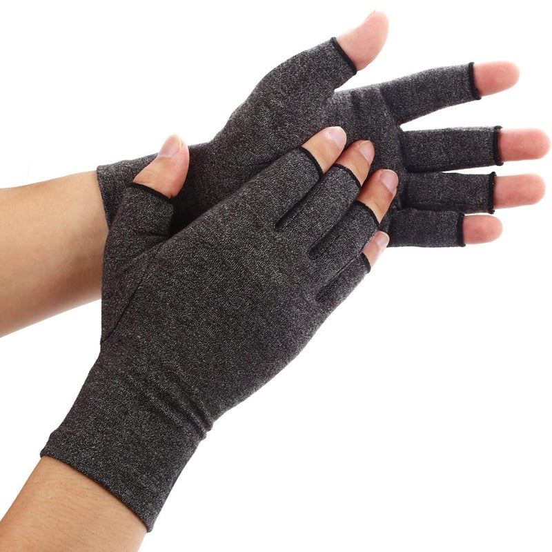 Duerer Arthritis Gloves, Compression Gloves for Women Men, Carpal Tunnel, Rheumatoid, Tendonitis, Fingerless Hand Thumb, Hand Pain, Fingerless Gloves for Computer Typing and Daily Work - Image 1