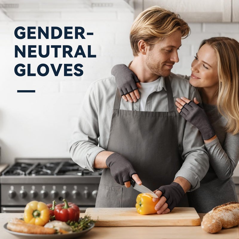Duerer Arthritis Gloves, Compression Gloves for Women Men, Carpal Tunnel, Rheumatoid, Tendonitis, Fingerless Hand Thumb, Hand Pain, Fingerless Gloves for Computer Typing and Daily Work - Image 5