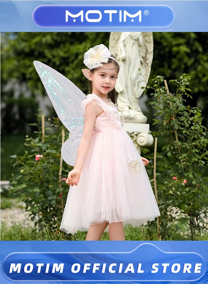 Motim Butterfly Fairy Wings Costume Sparkle Princess Wing for Party Favor with Elf Ears Flower Crown - Image 5