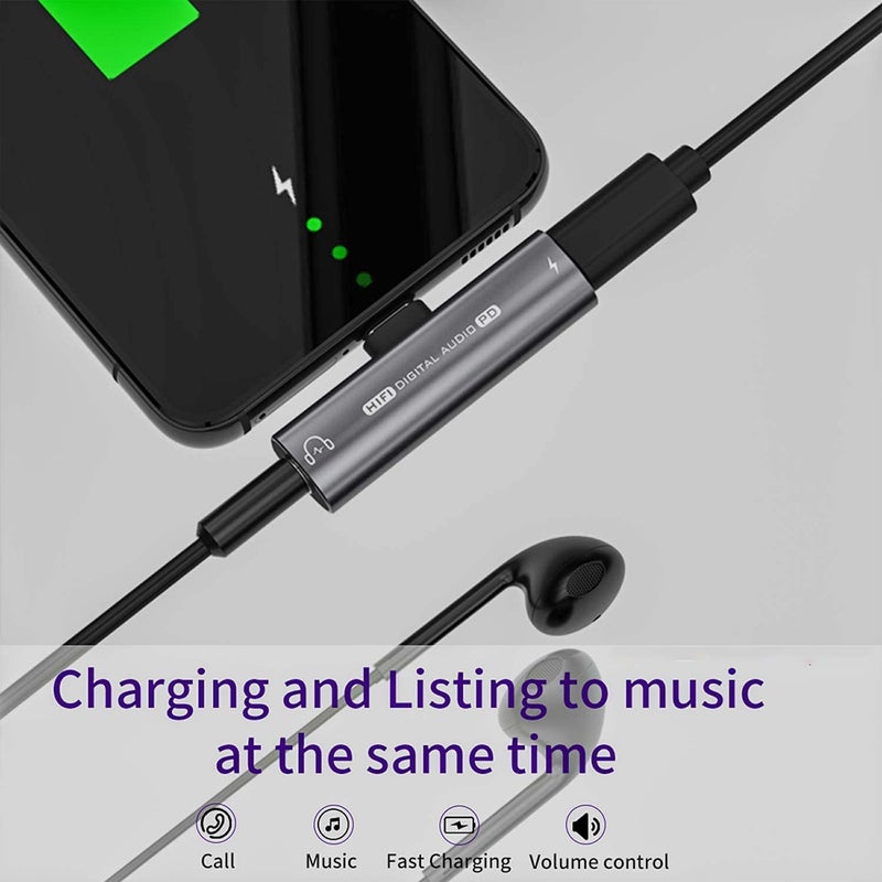 ZVGMOOE محول سماعات USB C، 2 في 1 USB C إلى جاك سماعة 3.5 مم HiFi DAC مع محول شحن سريع 27 واط متوافق مع iPhone 15 15Pro 15promax، Samsung Galaxy S23 S22 S21 S20+ Note 20 Pixel 6/5 - Image 3