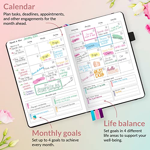 GoGirl Planner and Organizer for Women – A5 Size Weekly Planner, Goals Journal & Agenda to Improve Time Management, Productivity & Live Happier. Undated – Start Anytime, Lasts 1 Year – Black - Image 4