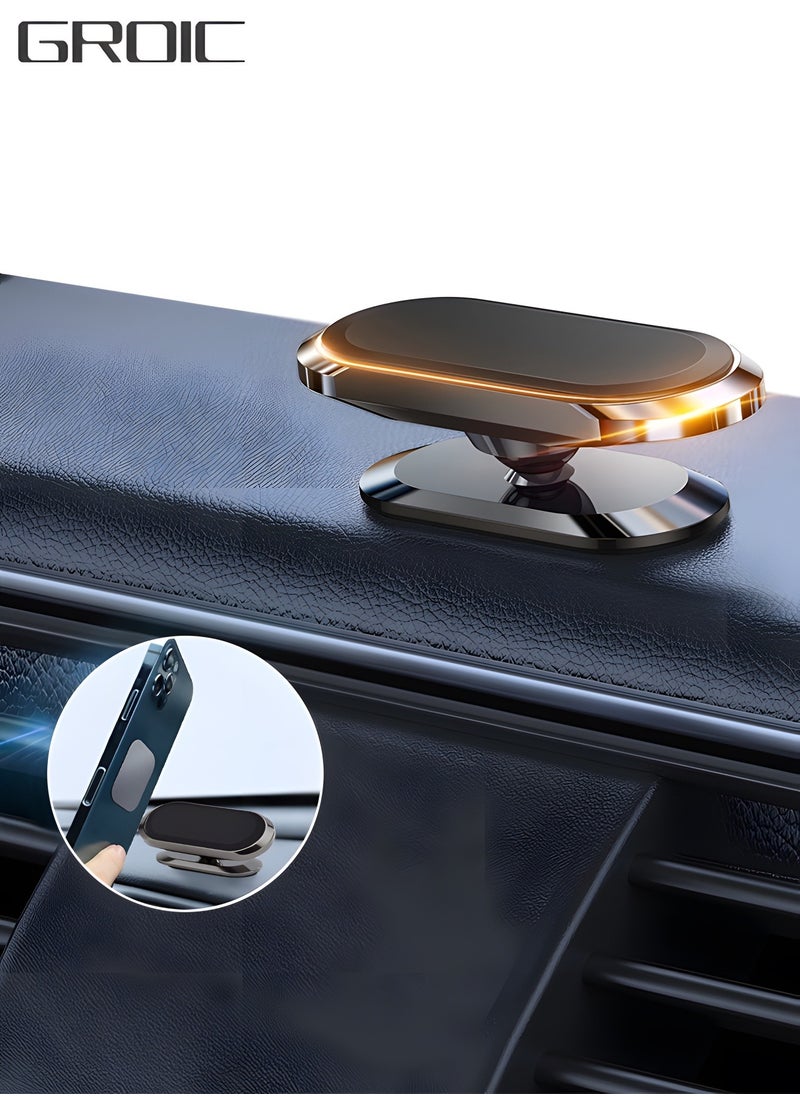 GROIC Magnetic Zinc Alloy Car Phone Mount, Upgrade Magnet N52 8pcs, Universal Dashboard Holder, Cell Phone Grip Car Kits, 360° Adjustable Super Strong Magnet for Samsung, iPhone,Automotive Interior  - Image 1