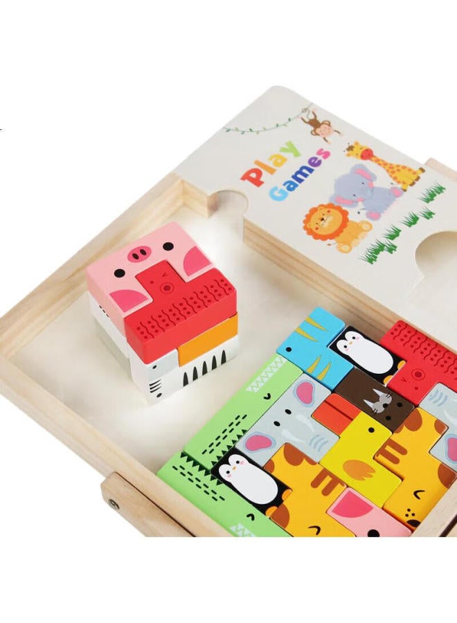 WEST Xi Xia Russian Cube 3D Building Blocks Puzzle, Solid Wood Toy, Early Education, Cognitive Training, Children'S Birthday Gift - Image 2