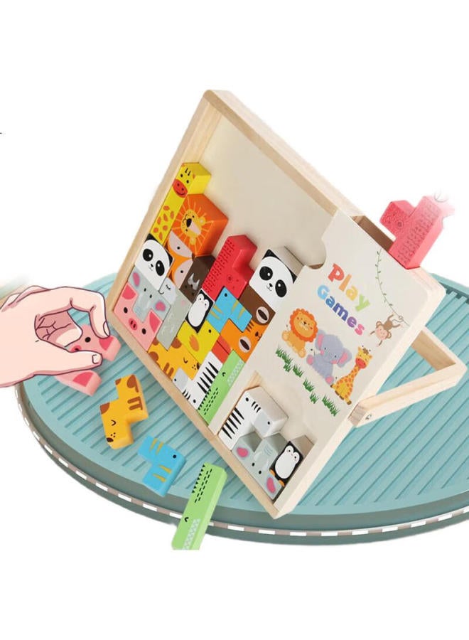WEST Xi Xia Russian Cube 3D Building Blocks Puzzle, Solid Wood Toy, Early Education, Cognitive Training, Children'S Birthday Gift - Image 1
