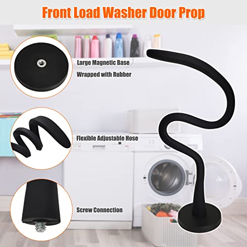 eHuangTools Front Load Washer Door Prop, Removable Flexible Washer Door Stopper, Magnetic Washing Machine Door Holder with 66mm Magnet Base, Keep Washer Door Open to Prevent Odors (Black) - Image 2