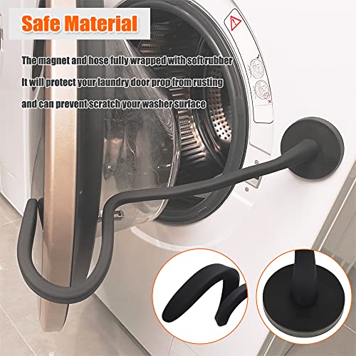eHuangTools Front Load Washer Door Prop, Removable Flexible Washer Door Stopper, Magnetic Washing Machine Door Holder with 66mm Magnet Base, Keep Washer Door Open to Prevent Odors (Black) - Image 5