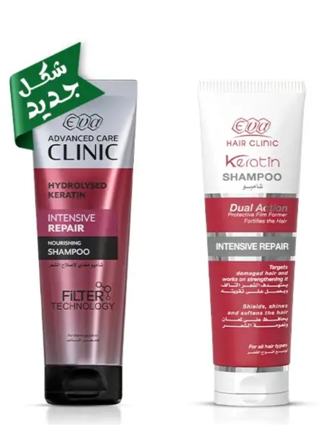 KERATIN Hair Clinic Ekeratin Revitalizing Shampoo 230ml*2 - Image 2