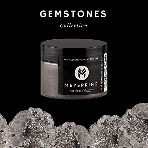 MEYSPRING Silver Druzy Epoxy Resin Color Pigment - 50g - Mica Powder for Resin - Pigment Powder - Mica Powder for Epoxy Resin - Mica Powder for Candle Making - Candle Dye - Garage Floor Epoxy - Image 2