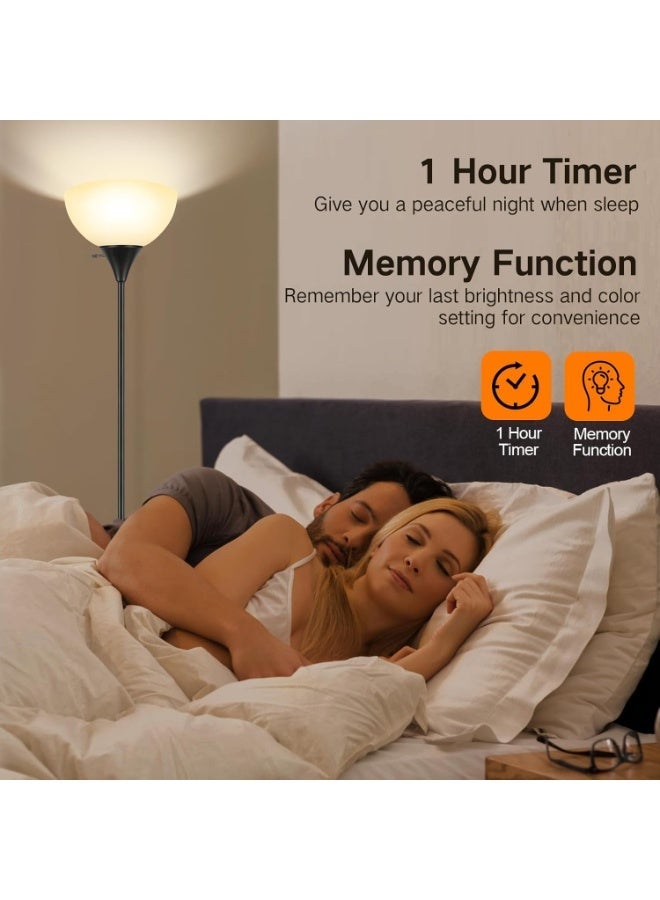OUTON Dimmable Upligther Floor Lamp with Remote Control, 3000K-6000K Adjustable Color Temperatures, Bulb Included, 1H Timer, LED Bright Tall Torchiere Standing Lamp for Living Room, Bedroom, Office - Image 5