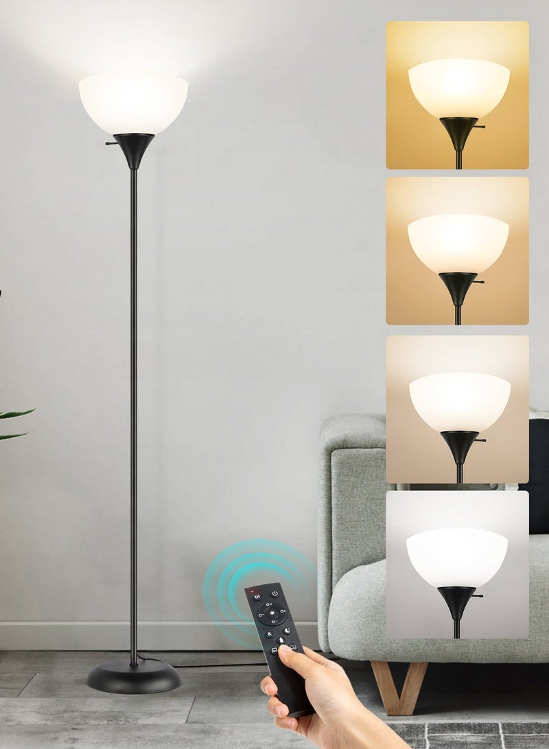 OUTON Dimmable Upligther Floor Lamp with Remote Control, 3000K-6000K Adjustable Color Temperatures, Bulb Included, 1H Timer, LED Bright Tall Torchiere Standing Lamp for Living Room, Bedroom, Office - Image 1