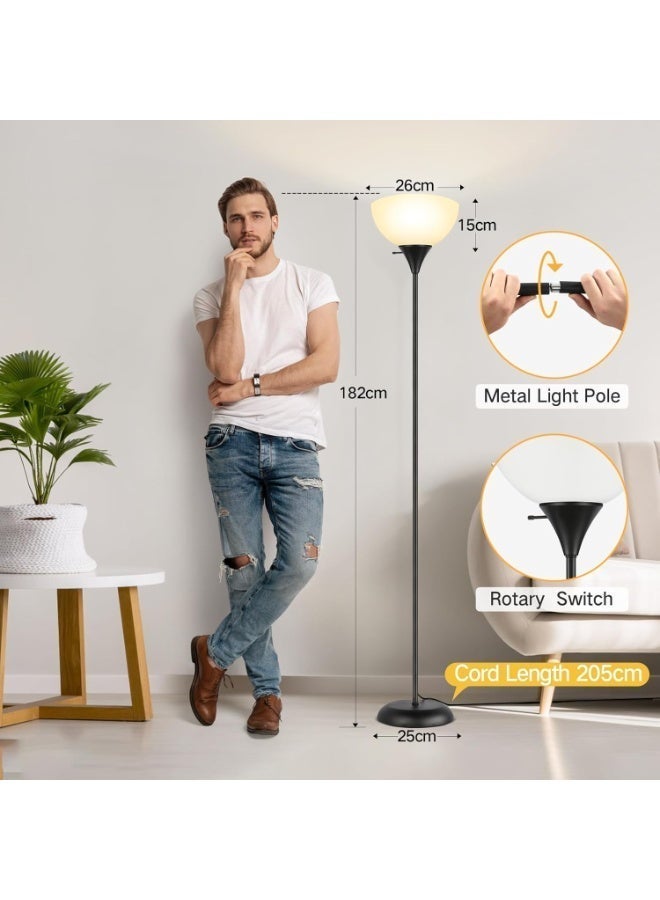 OUTON Dimmable Upligther Floor Lamp with Remote Control, 3000K-6000K Adjustable Color Temperatures, Bulb Included, 1H Timer, LED Bright Tall Torchiere Standing Lamp for Living Room, Bedroom, Office - Image 4