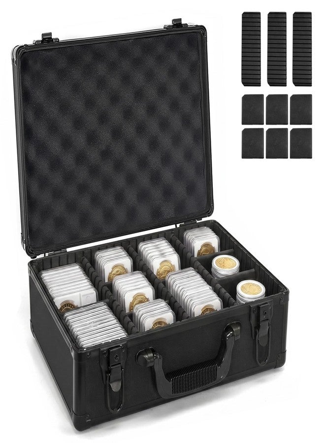 صندوق تخزين العملات المعدنية المصنف من LOCKCURX لألواح NGC PCGS، سعة 120 قطعة (أسود) - Image 1