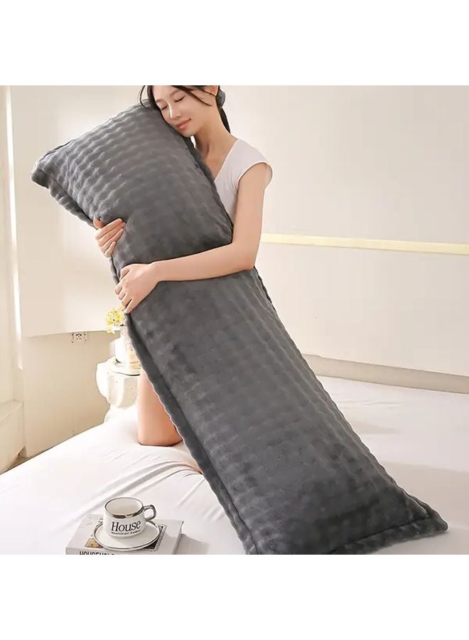 Dark Gray Velvet Body Pillowcase 18 9x70 87 Inch Super Soft Breathable All Seasons - Image 3
