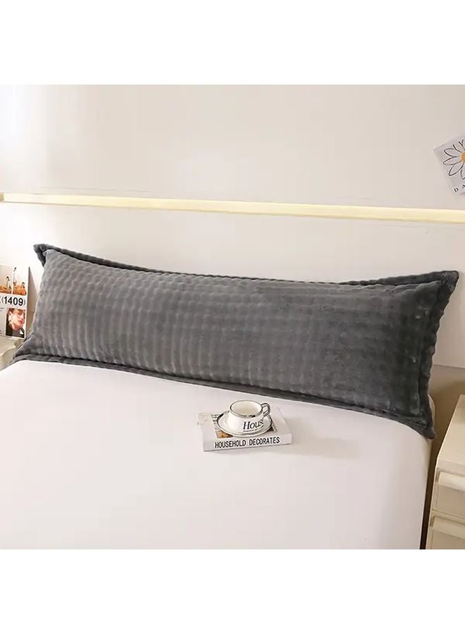 Dark Gray Velvet Body Pillowcase 18 9x70 87 Inch Super Soft Breathable All Seasons - Image 1