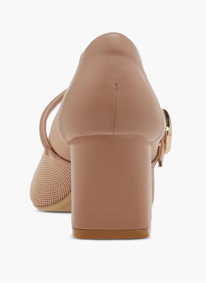 Celeste Women's Square Toe Shoes with Buckle Closure and Block Heels