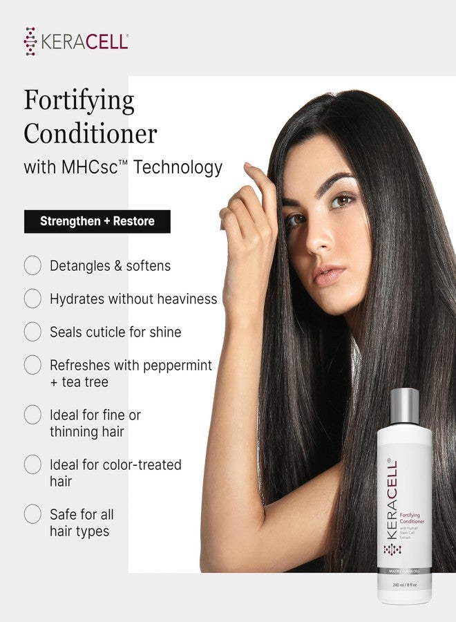 Keracell Fortifying Conditioner - Deep Conditioner for Women & Men with Human Stem Cell Extract - Strengthens, Detangles & Adds Shine for Thinning or Fine Hair - Safe for Color-Treated Hair - 8 oz - Image 2