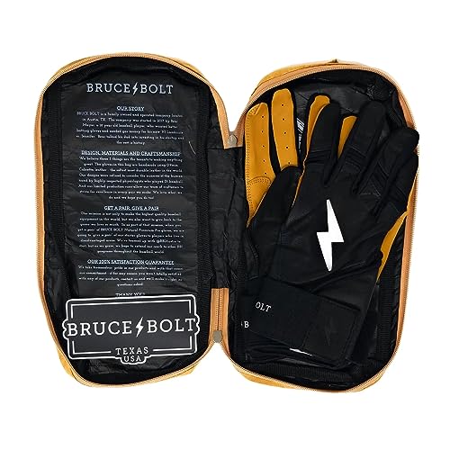 BRUCE BOLT Original Series Long Cuff Black Batting Glove - Black Small - Image 5