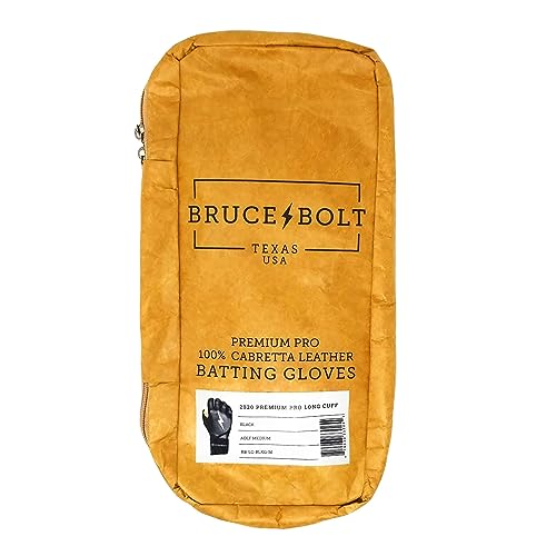 BRUCE BOLT Original Series Long Cuff Black Batting Glove - Black Small - Image 4