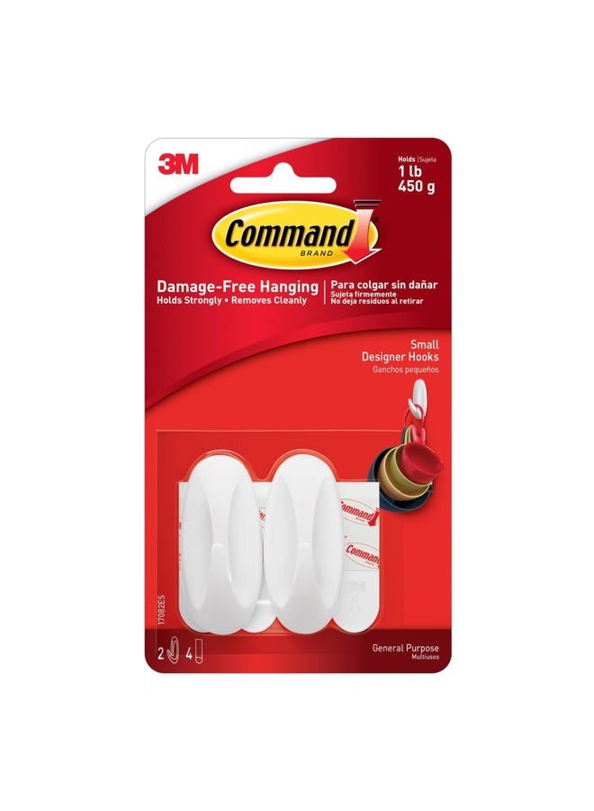 Command Small Hooks with Strips (17082)-white - Image 1