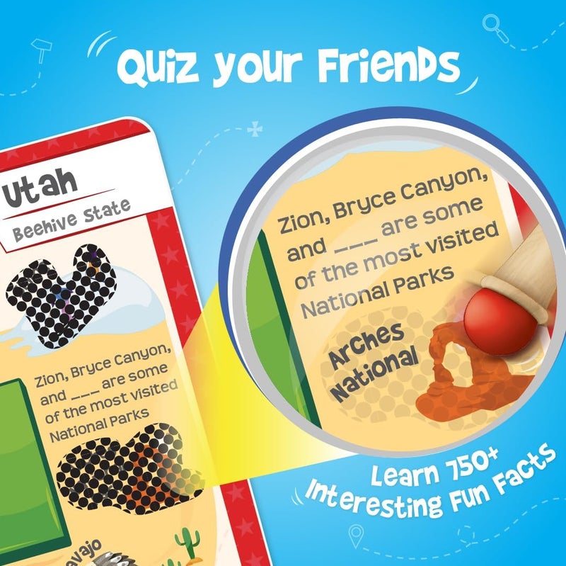 Imagimake Mapology USA Flash Cards | Learn United States Along with Flags and State Shapes | Ages 8-12 | Foam Jigsaw Puzzle, Fun Facts, Educational Toy for Kids | Gift for Christmas and Birthdays - Image 5