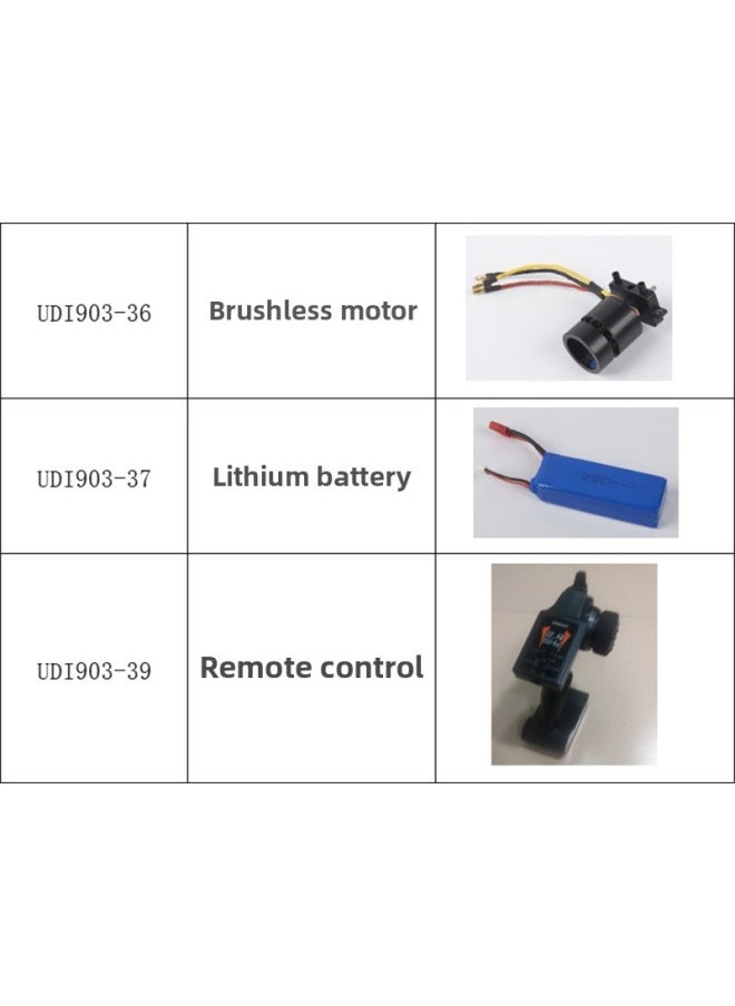 Youdi UDI903/UDI005 Remote Control Speedboat Hull Cover Electric Motor Steering Gear Receiver Battery Accessories-Color:Red Plug Old Lithium Battery  - Image 1
