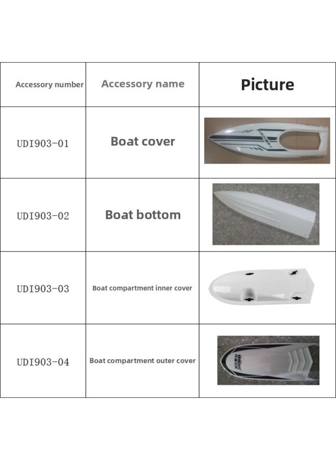 Youdi UDI903/UDI005 Remote Control Speedboat Hull Cover Electric Motor Steering Gear Receiver Battery Accessories-Color:Red Plug Old Lithium Battery  - Image 2