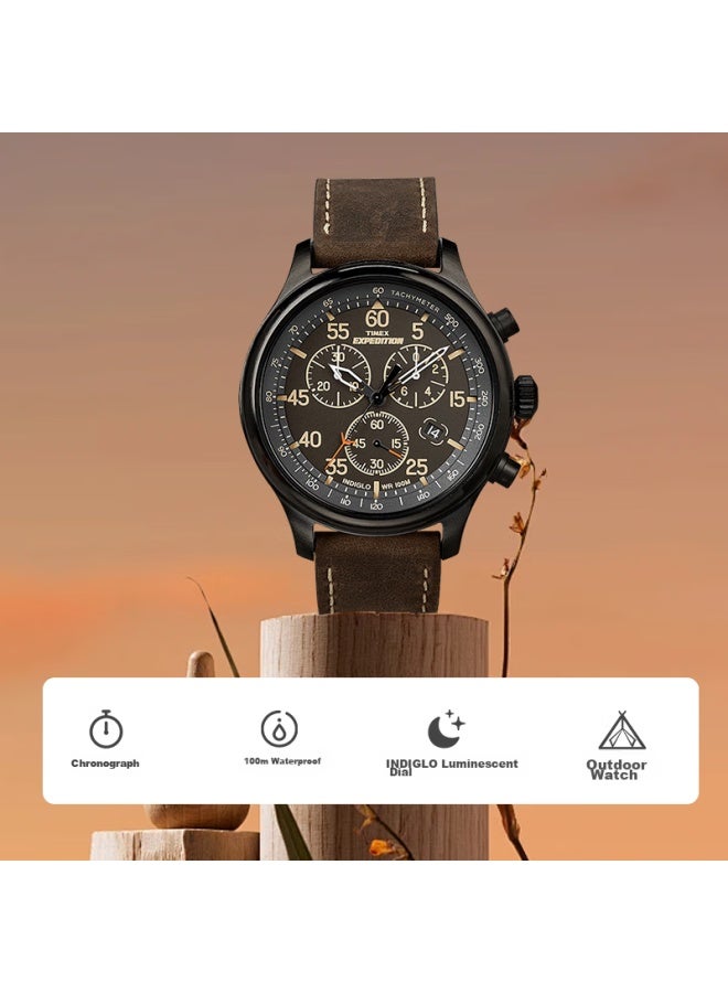 TIMEX ساعة كواتز رياضية خارجية ثلاثية العين للرجال من سلسلة إكسبيديشن، هدية عيد ميلاد T49905 - Image 5